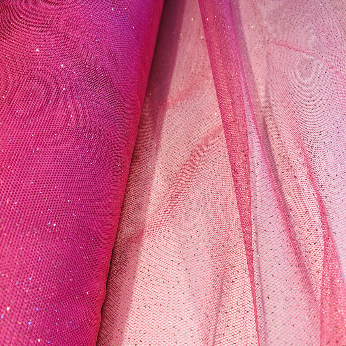 Pink Glitter Tulle Fabric Dressmaking Fabrics My Sewing Box