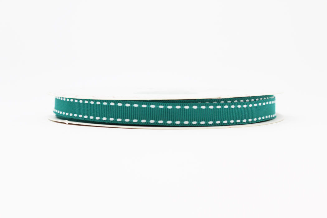 9mm Teal Stitch Edge Ribbon Berties Bows Ribbons My Sewing Box