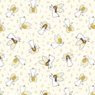 Pattern of angel illustrations with music notes on a white background