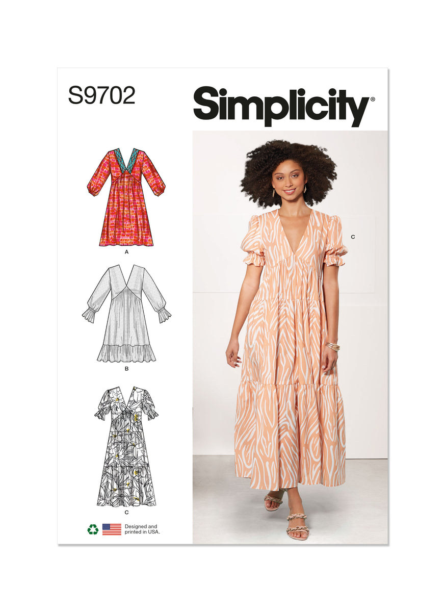 Simplicity Sewing Pattern S9702 - Misses' Empire Dress – My Sewing Box