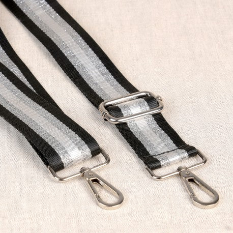 40mm Bag Strap Black Glitter Stripe Bag Making Accessories