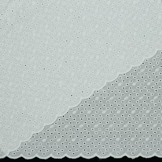 Dobby Edge Rib Scalloped Edge Embroidered Cotton Dobby Fabric | Dressmaking Fabrics ...