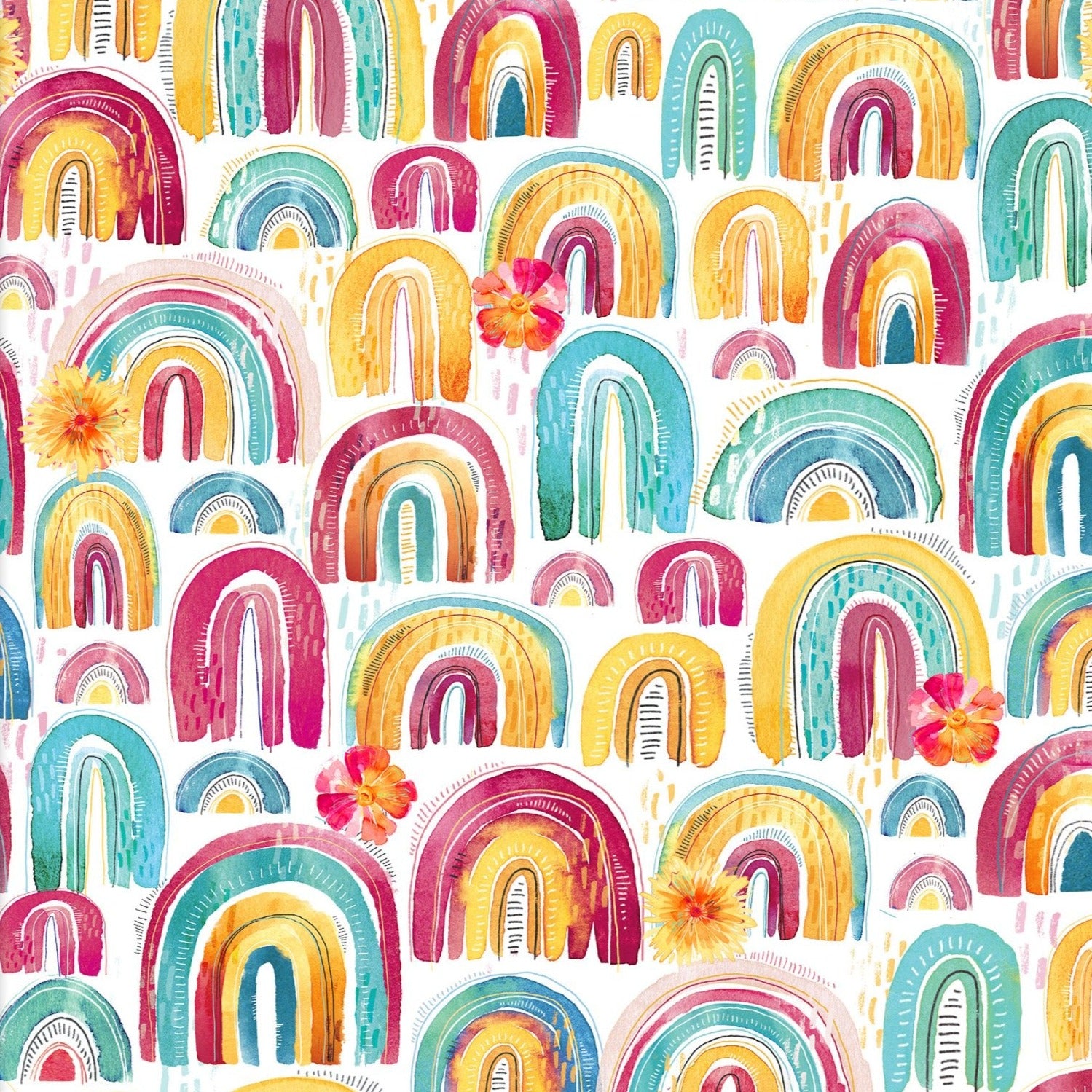 3 Wishes Good Vibes - Rainbows - 100% Cotton Fabric – My Sewing Box