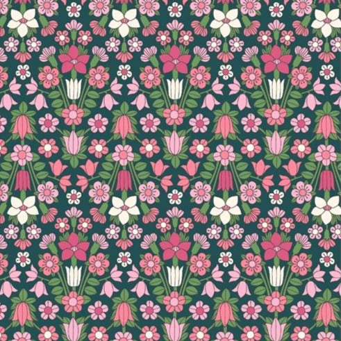 Liberty Flower Show Midsummer - Hampstead Meadow Pink - Lasenby