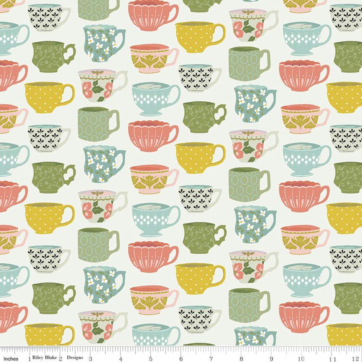 Riley Blake Tea with Bea Teatime Off White 100 Cotton Quilting
