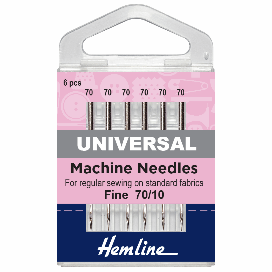 Hemline Universal Sewing Machine Needles: Fine 70/10 - 6pk Hemline Universal Sewing Machine Needles: Fine 70/10 - 6pk