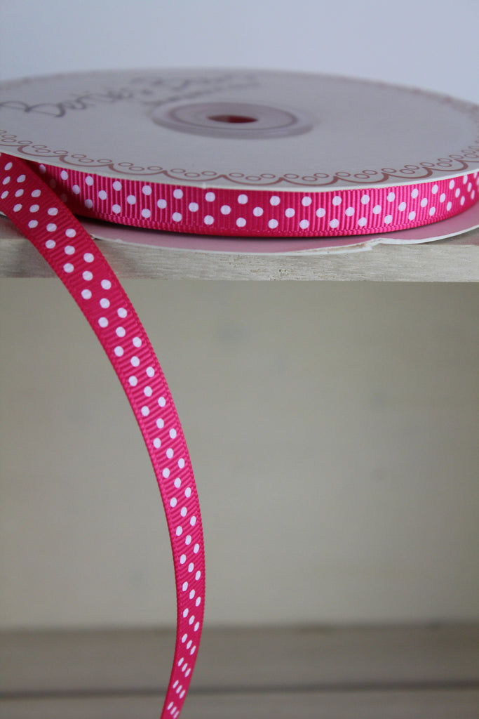 Pink Ribbon & Polka Dot Ribbon by Berties Bows | Online Haberdashery UK