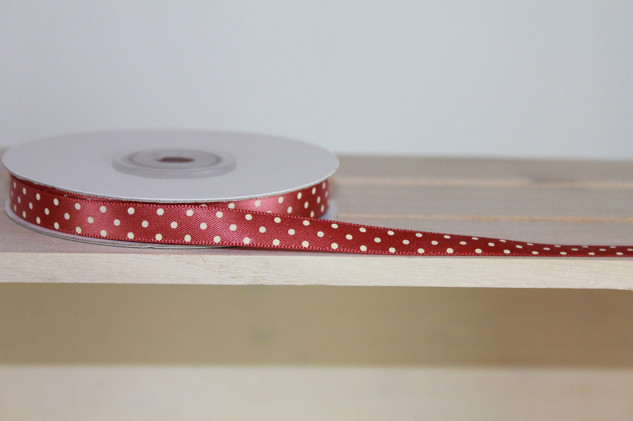 Peach Ribbon - Polka Dot Ribbon | Online Haberdashery