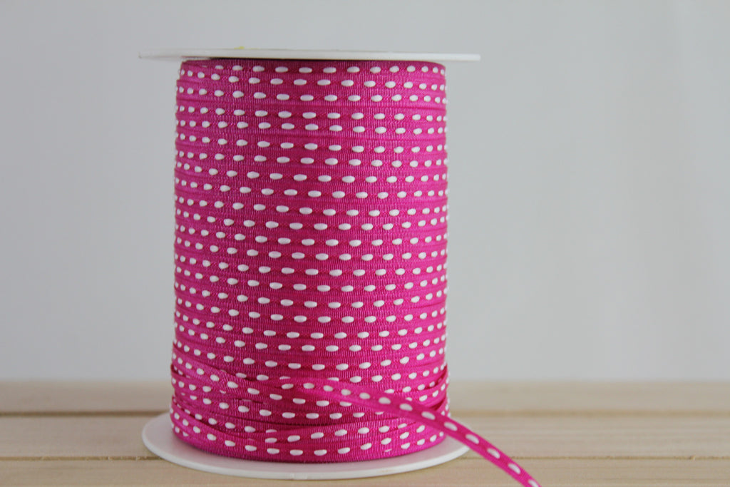 Slim Pink Centre Stitch Ribbon