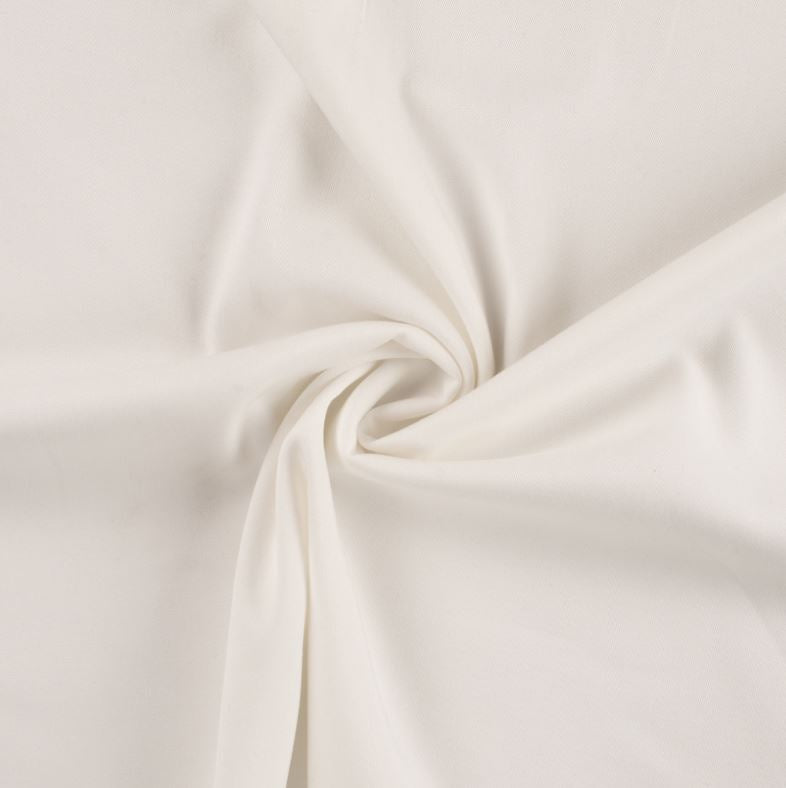Plain Ivory Stretch Viscose Fabric