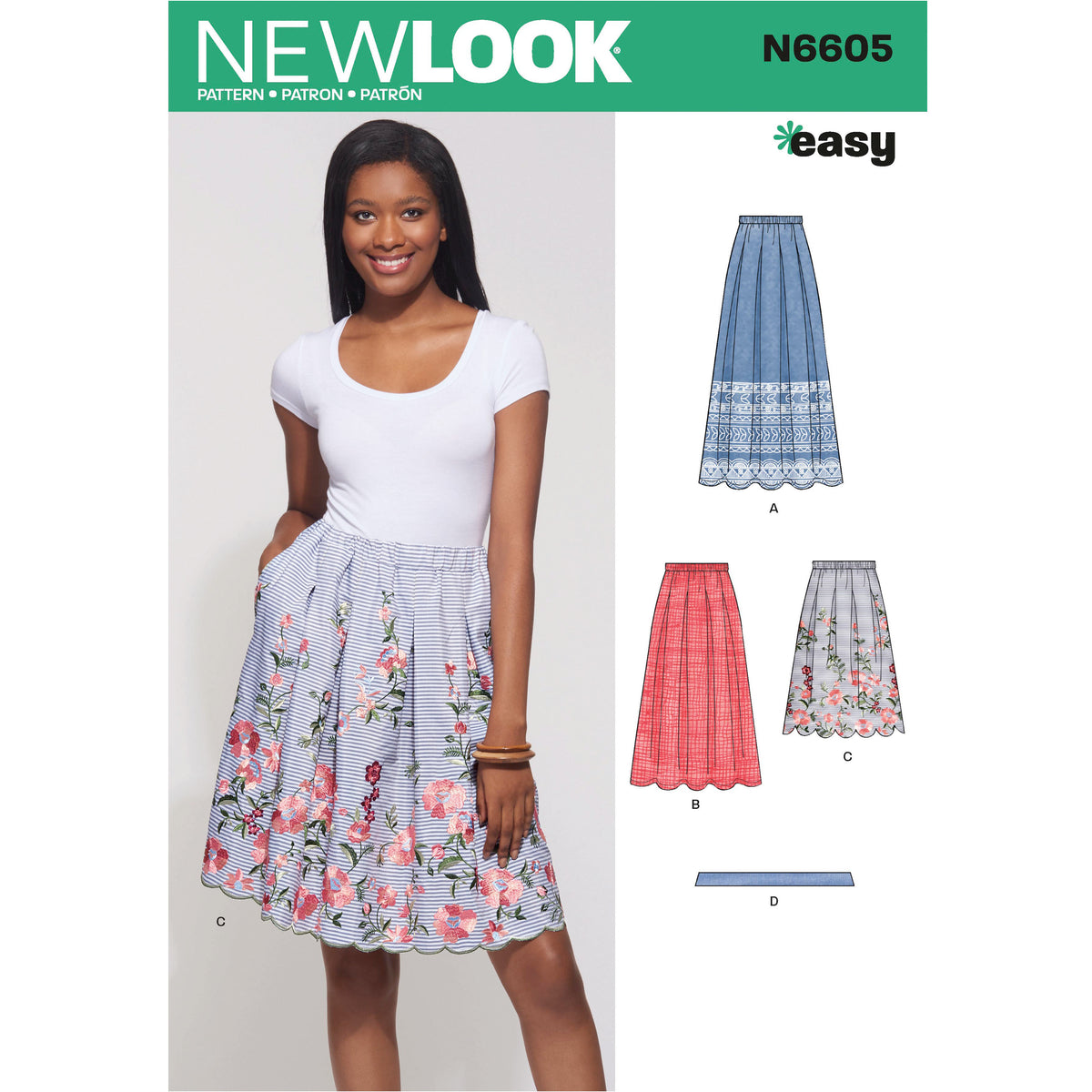 New Look Sewing Pattern N6605 - Misses' Skirt with Neck Tie – My Sewing Box