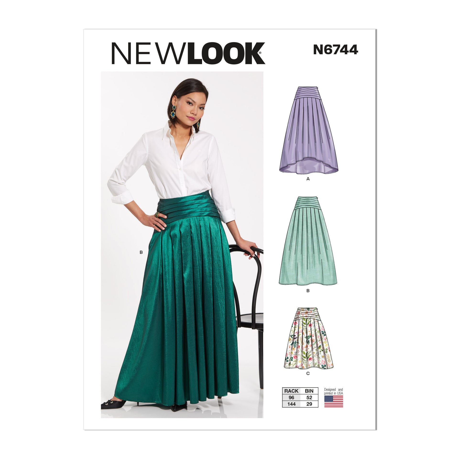 Sewing Pattern Knife Pleated Maxi Skirt New Look Sewing Pattern
