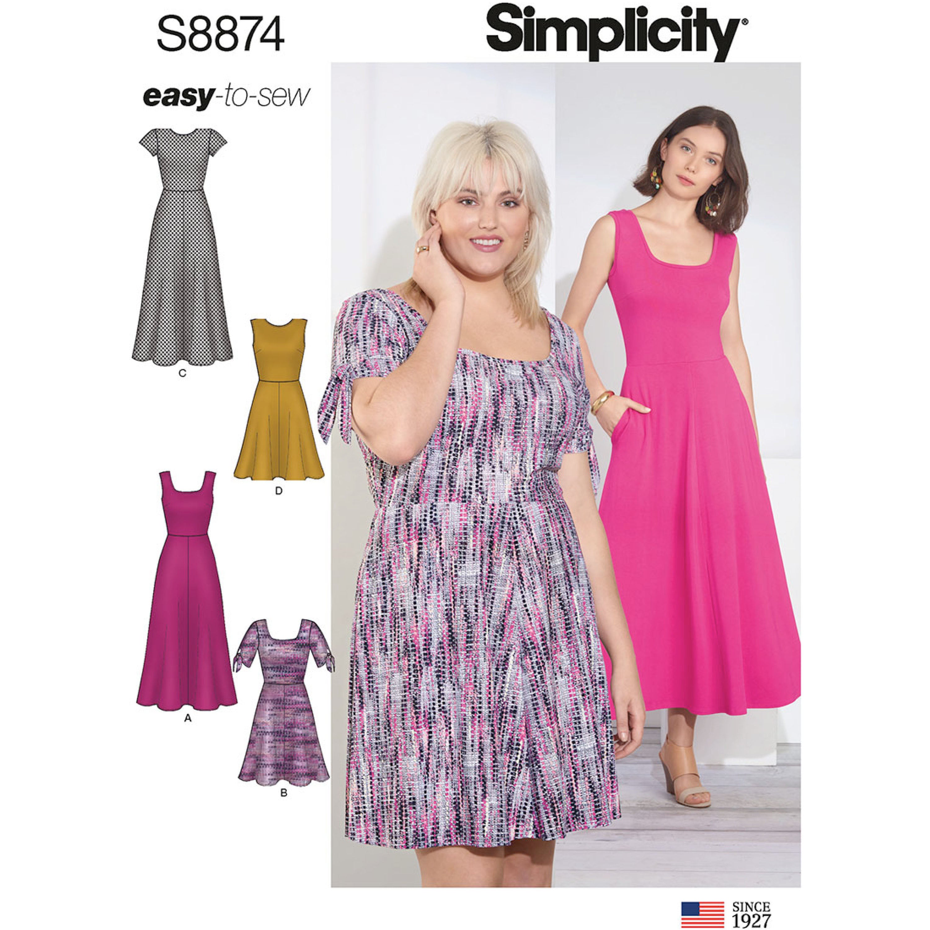 S9644, Misses' and Women's Knit Dress in Three Lengths