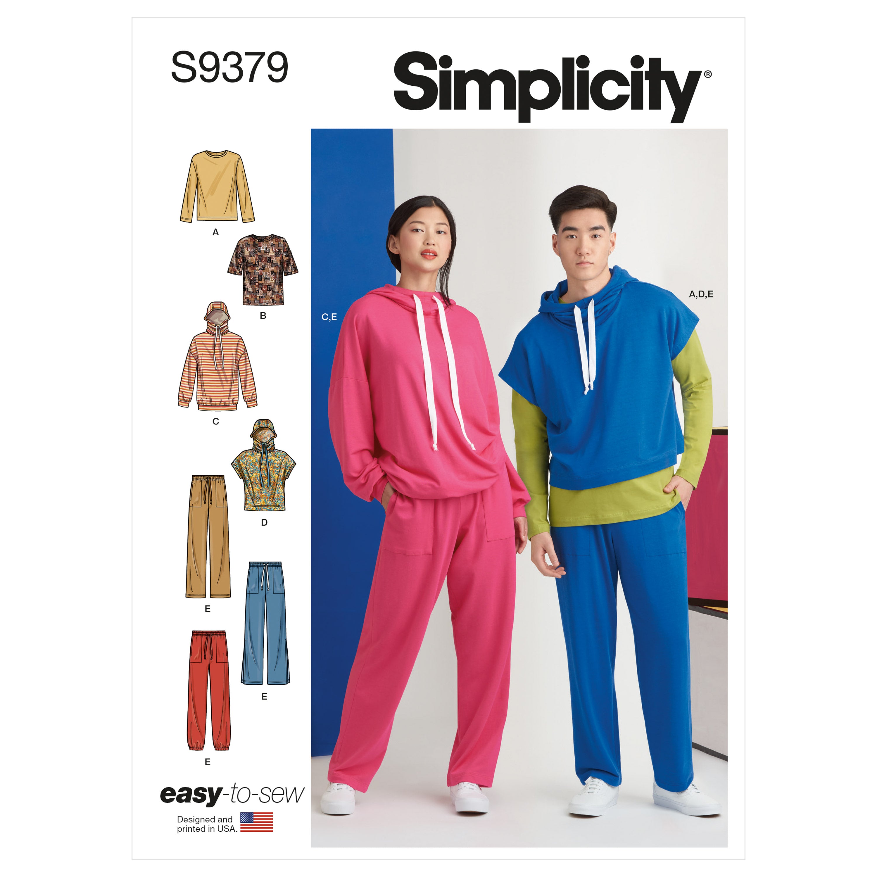 Simplicity Sewing Pattern S9379 - Unisex Oversized Knit Hoodies, Pants ...