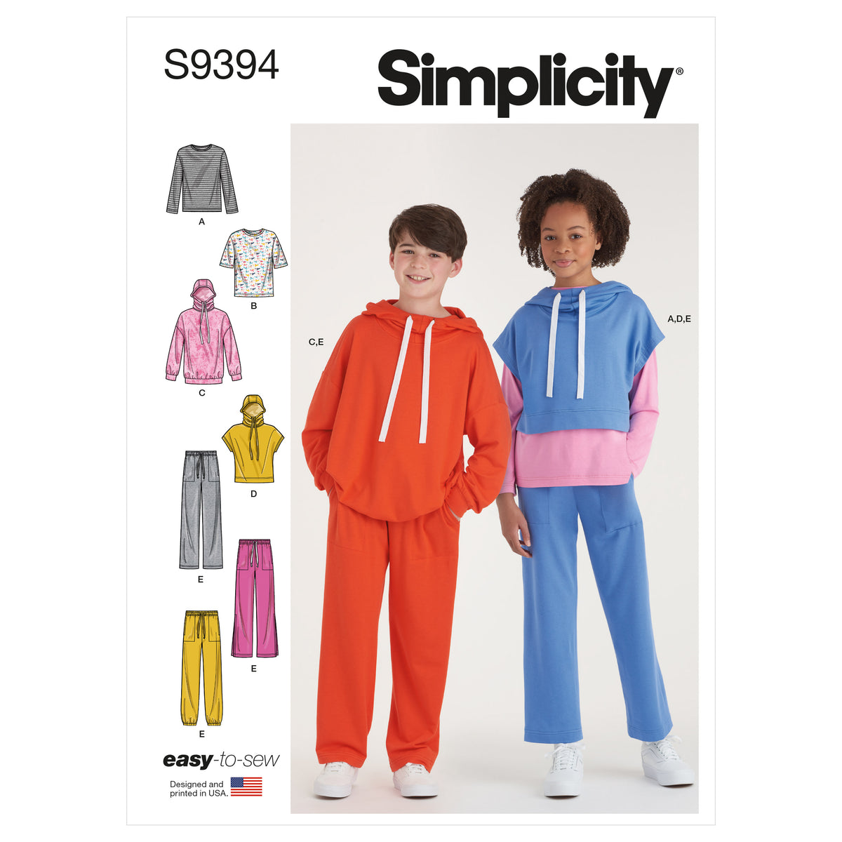 Simplicity Sewing Pattern S9394 - Boys' and Girls' Oversized Knit Hood ...