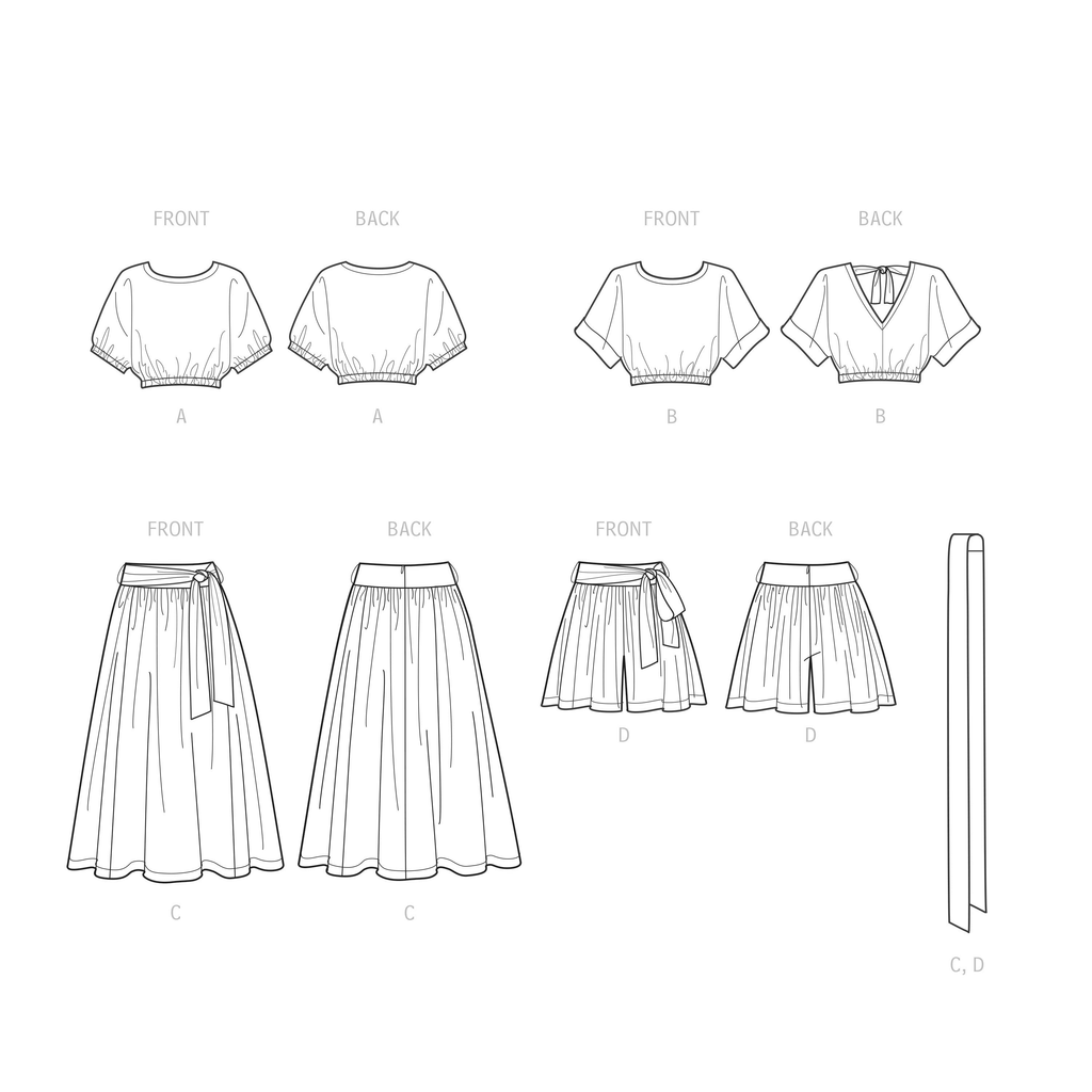 Simplicity Sewing Pattern S9550 - Misses' Tops, Skirt and Shorts – My ...