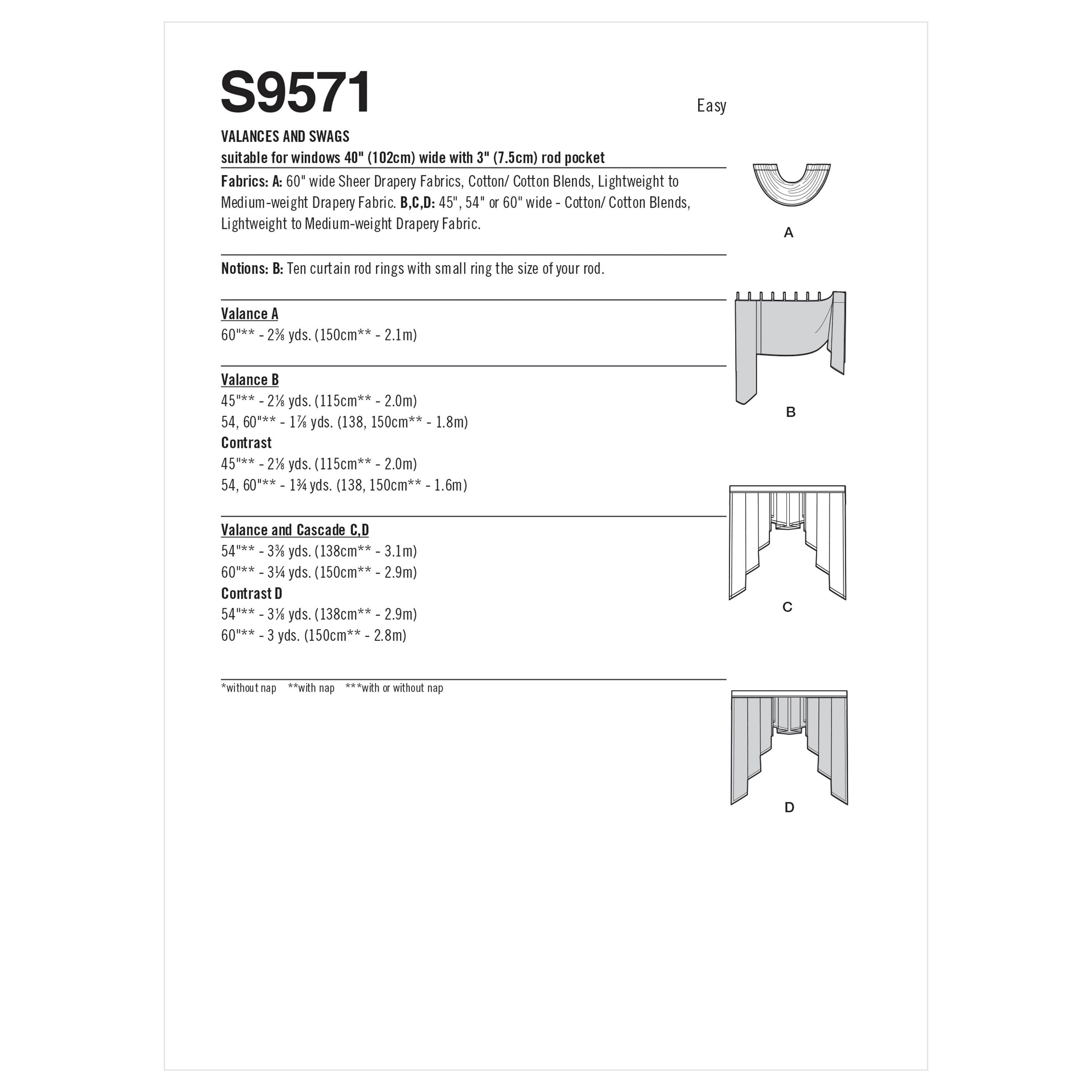 Simplicity Sewing Pattern S9571 Valances and Swags My Sewing Box