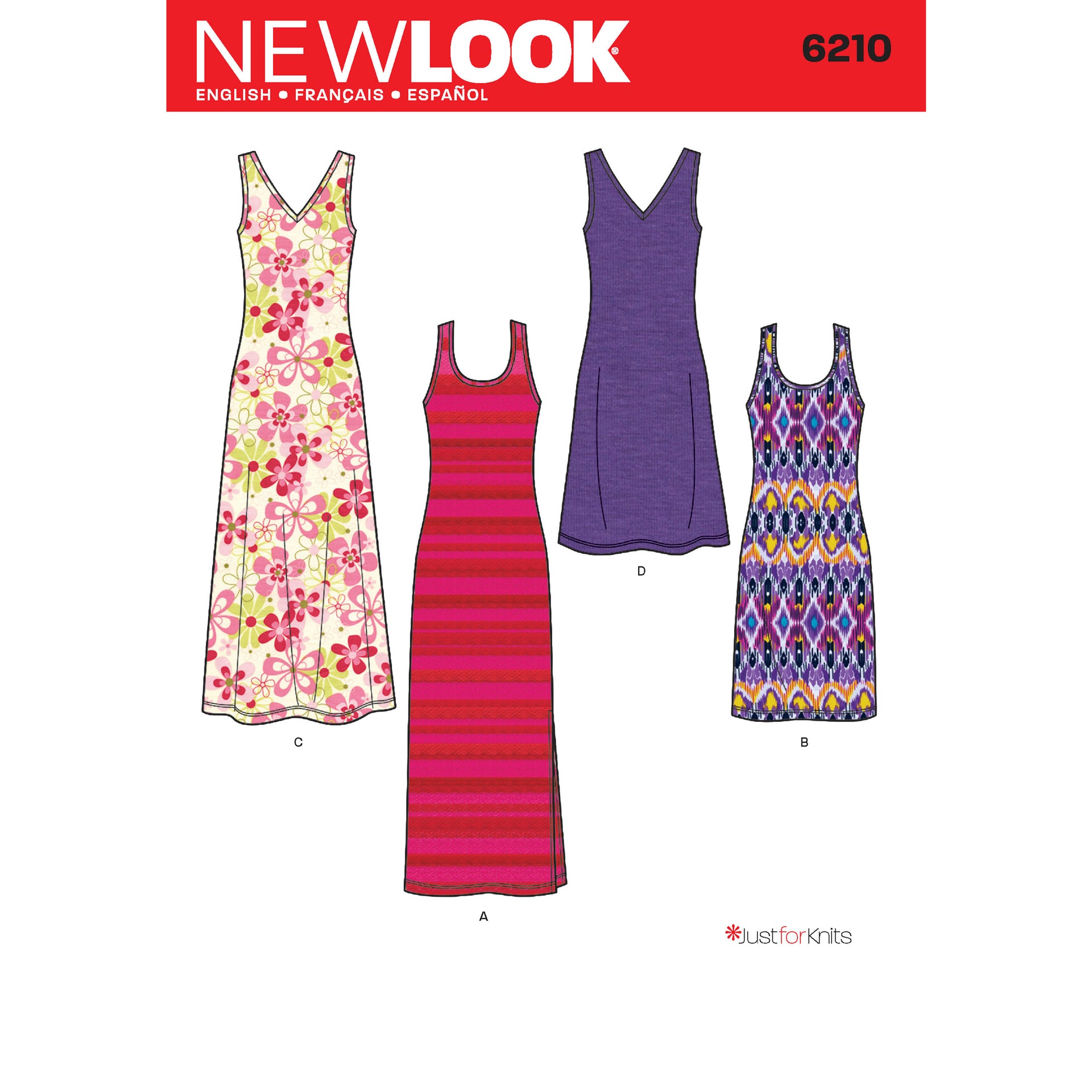 New Look Sewing Pattern 6210 - Misses' Knit Dress in Two Lengths