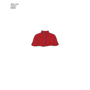 Patron New Look 6535 — Capes Pour Femme 4 Longueurs, Col Fourrure Ou Noué, Tailles XS à XL