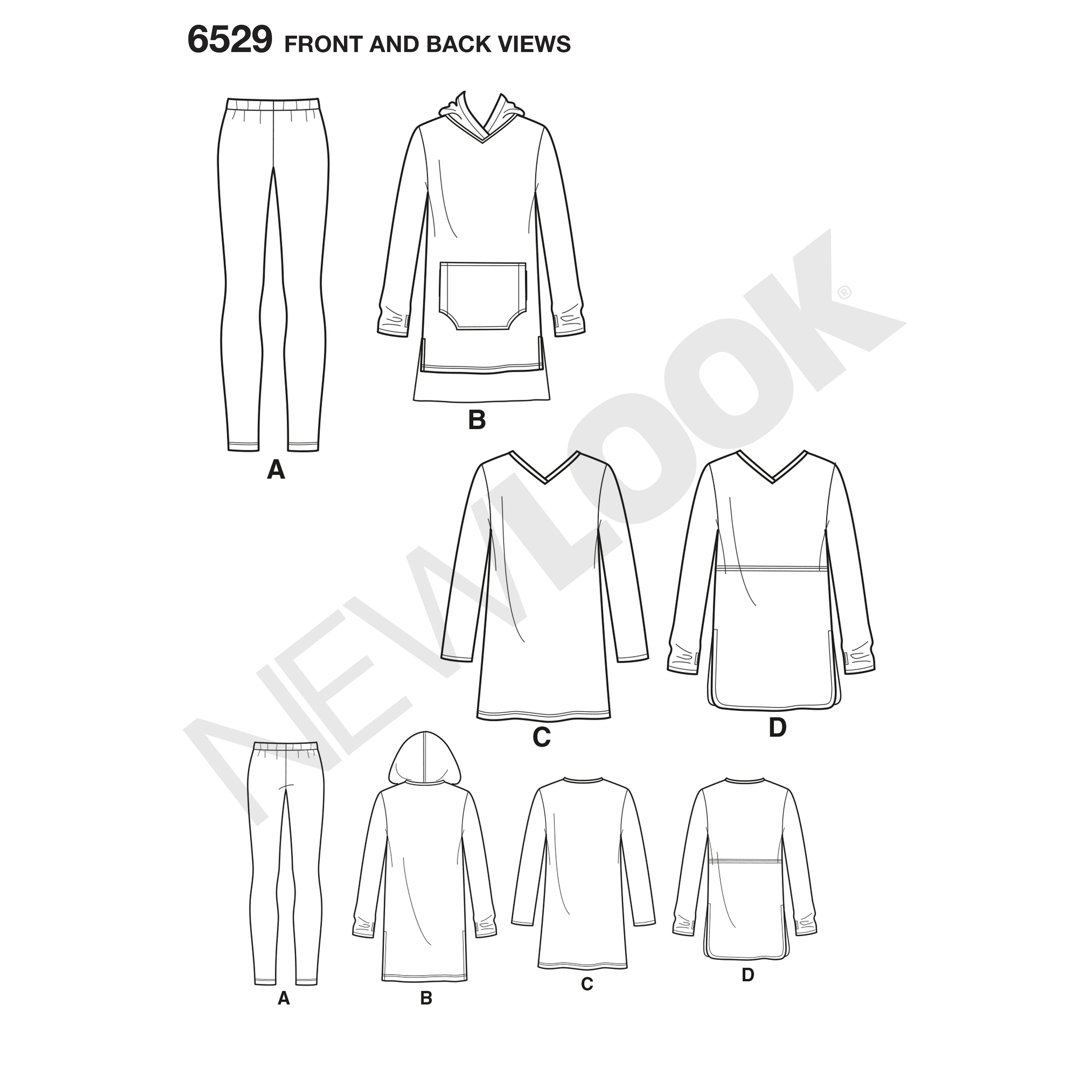 New Look Sewing Pattern 6529 - Women's Knit Tunics and Leggings – My Sewing  Box