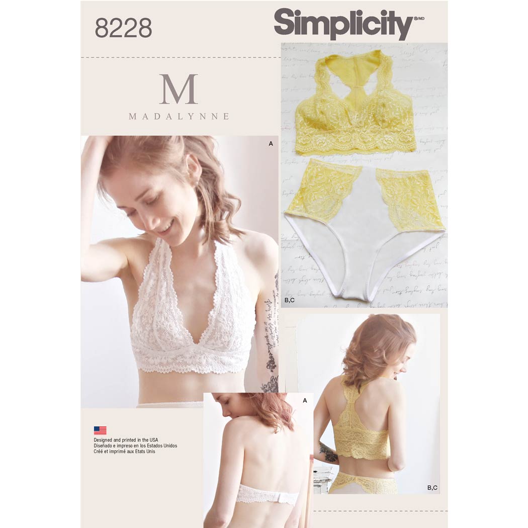 Simplicity 8228 - Women's Soft Cup Bras and Panties
