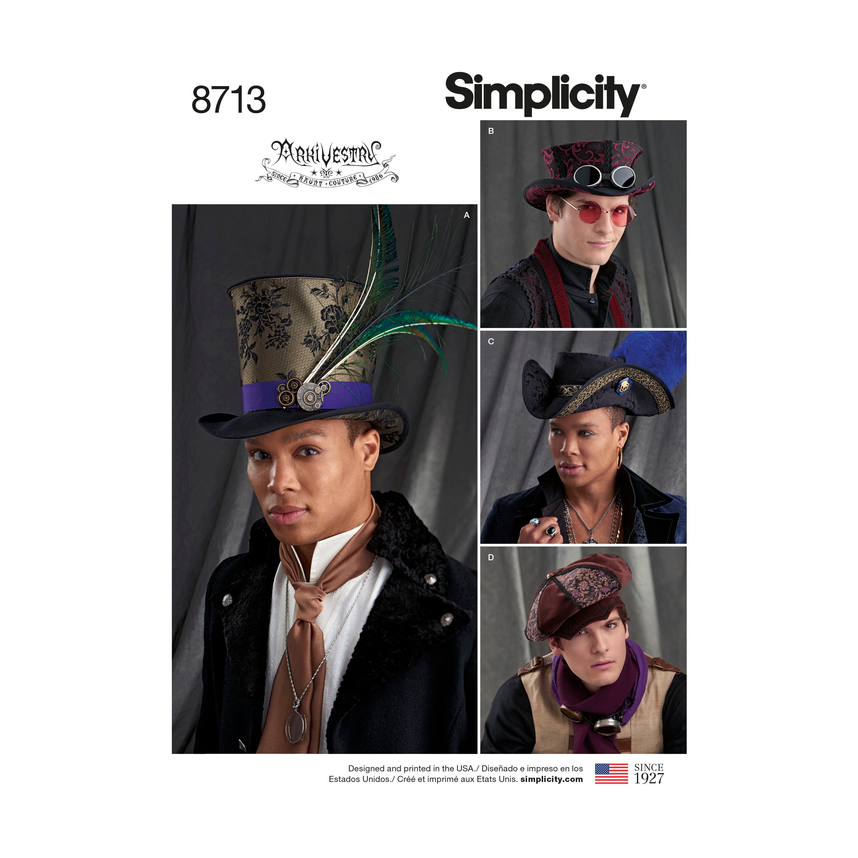 Simplicity 8713 - Men's Hats in Three Sizes | Sewing Pattern
