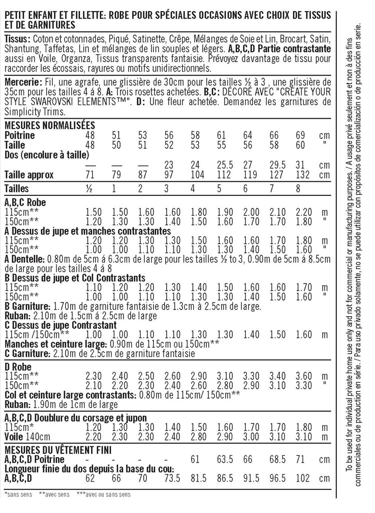 Simplicity 1507 Toddlers' and Child's Special Occasion Dress Sewing Patterns My Sewing Box