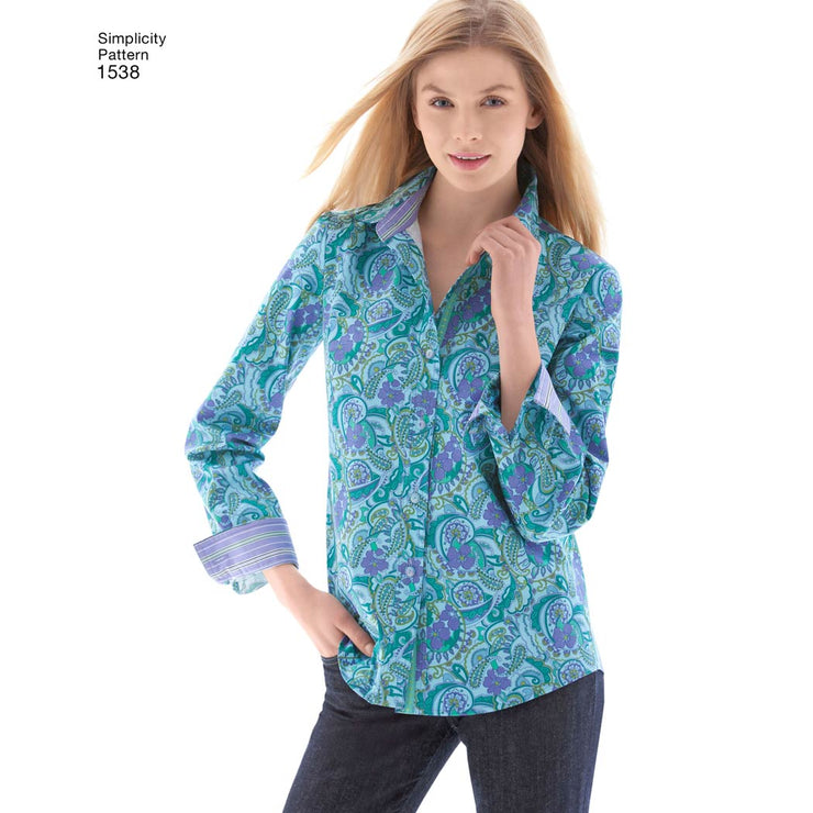 Simplicity 1538 - Women's Button Front Shirt | Sewing Patterns – My ...