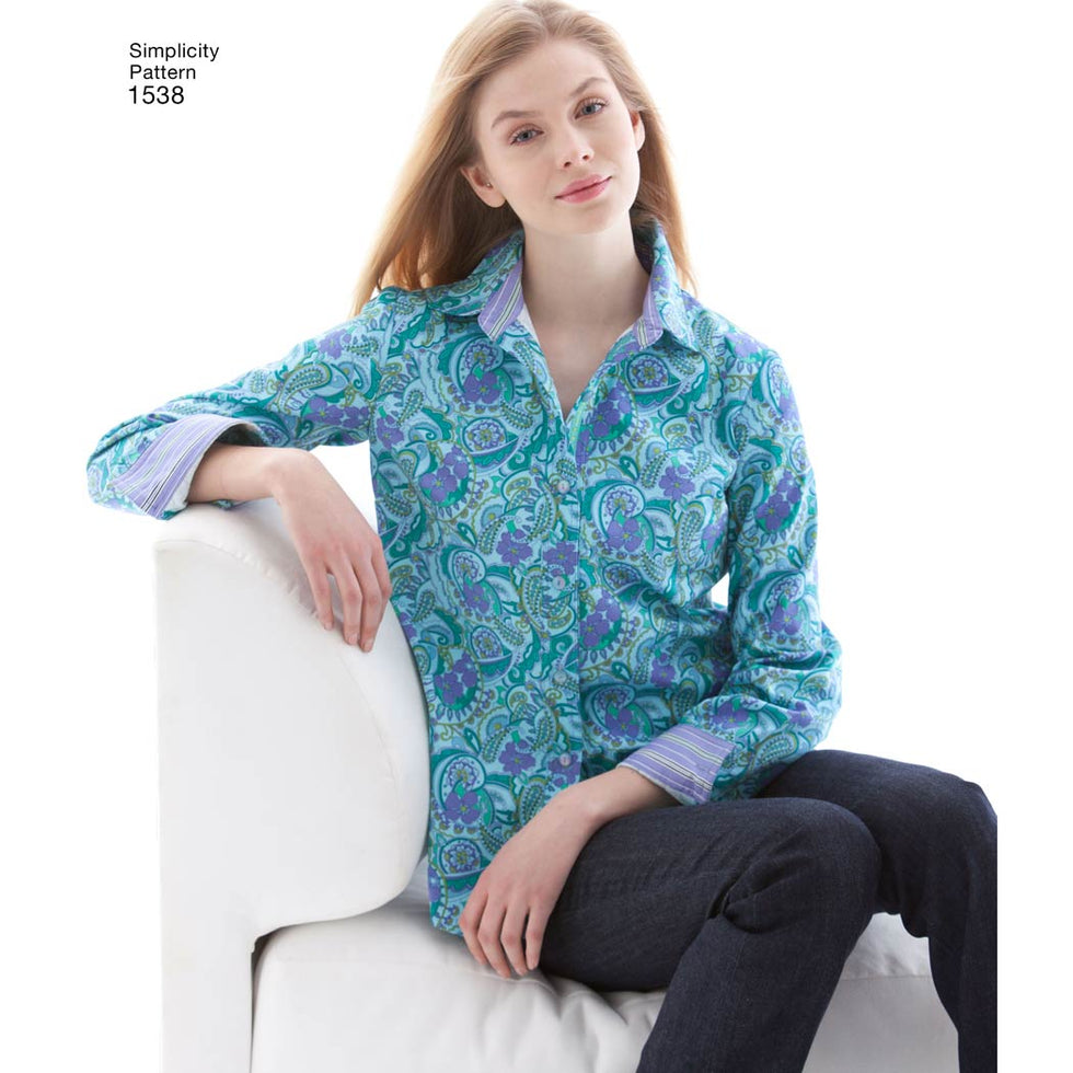 Simplicity 1538 - Women's Button Front Shirt | Sewing Patterns – My ...