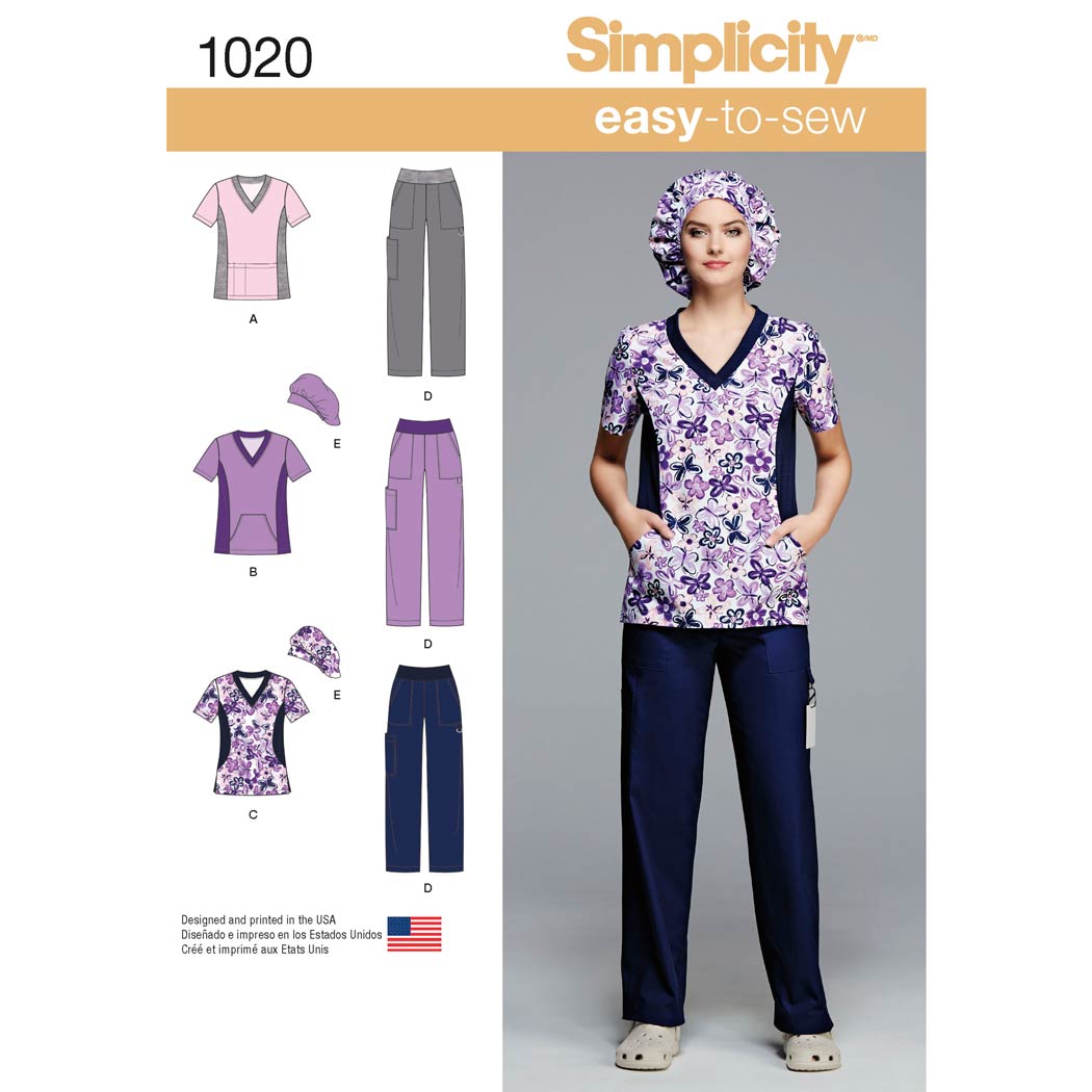 Simplicity 1020 Women's and Plus Size Scrubs