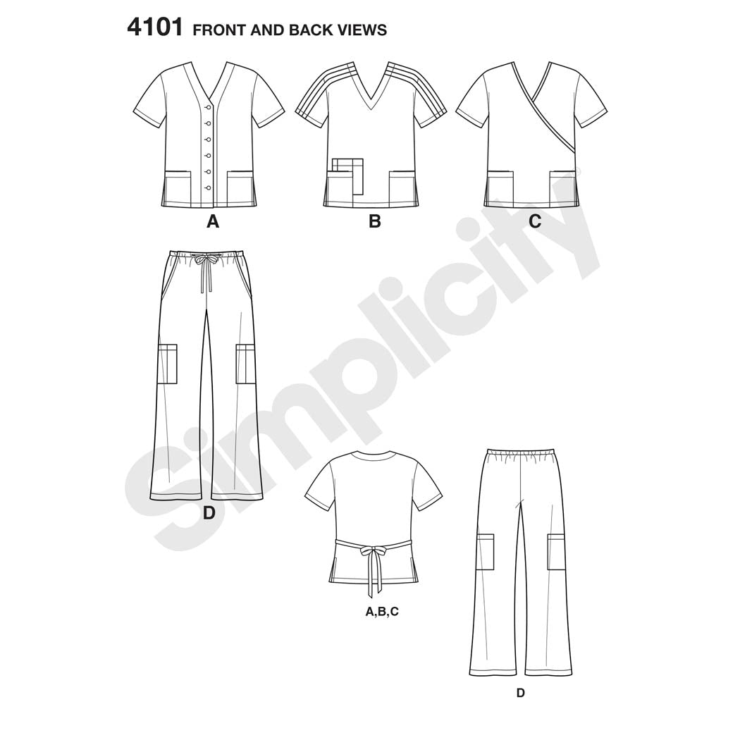 Simplicity 4101 Women s Men s Plus Size Scrubs Sewing Patterns simplicity-4101-women-s-men-s-plus-size-scrubs-sewing-patterns