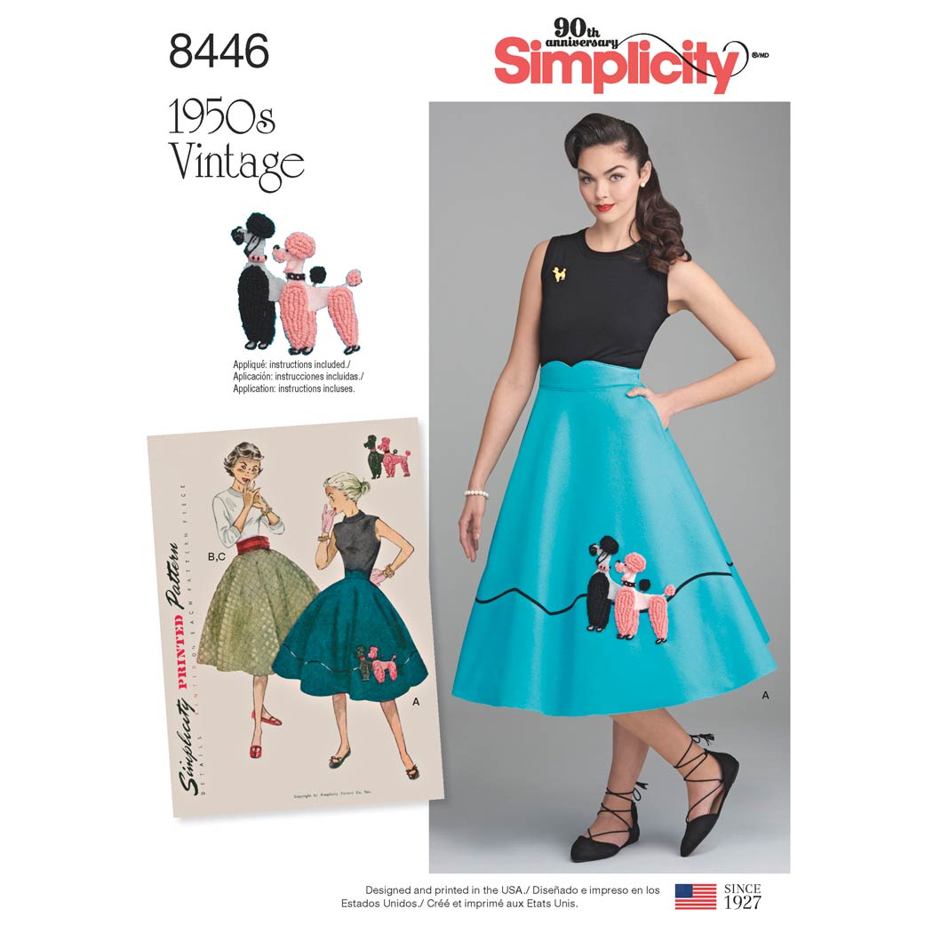 Simplicity 8446 Women s Vintage Skirt and Cummerbund Sewing