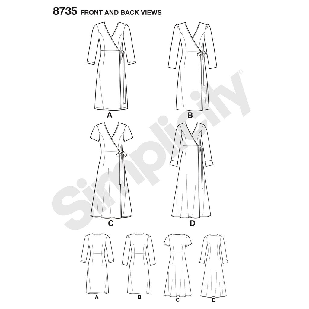 Simplicity S8735 Women’s / Petite Women’s Wrap Dress Sewing Pattern